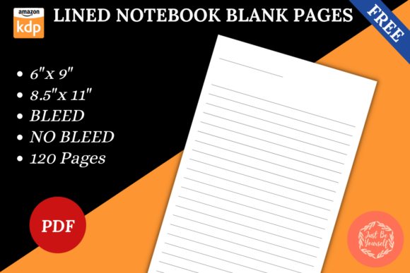 Download FREE Lined Notebook Blank KDP Interior - Free Collection