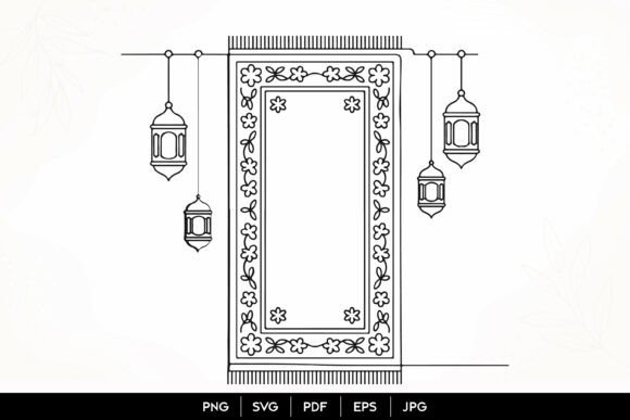 Download Islamic Prayer Rug Lantern Frame SVG - Premium Resources