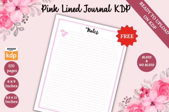 Download FREE Pink Lined Journal KDP Interior - Free Collection