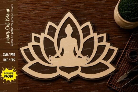 Download Lotus Flower Meditation Decor Laser Cut - Meditation decor Collection