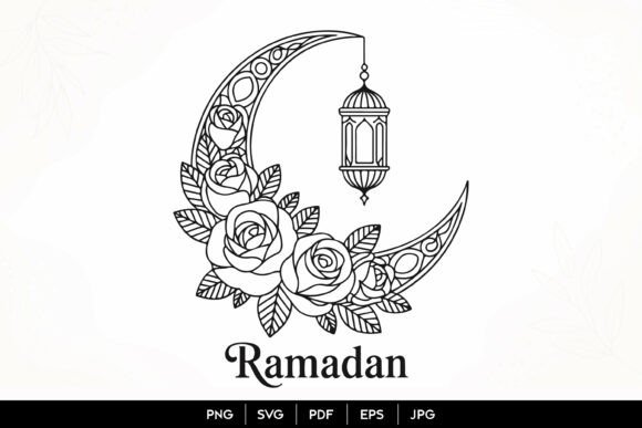Download Floral Ramadan Moon Lantern SVG - Premium Resources
